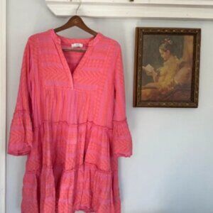 Anthropologie Devotion twins Ella Dress in Salmon/Pink size Medium